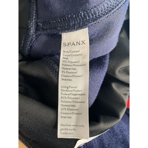 NWOT Spanx Lapis Night Velvet Leggings Stretch Ankle Length Size Large Shapewear - Picture 11 of 11